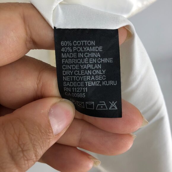 JayGodfrey White Paisley Jacquard Scoop Neck Front Slit Midi Length Dress 0 - Picture 9 of 16